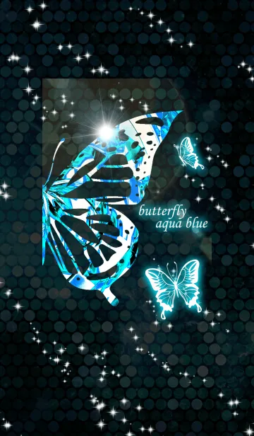 [LINE着せ替え] butterfly aqua blueの画像1