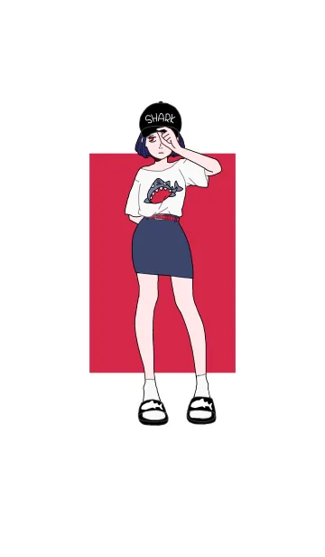 GIRL ＆ SHARKのLINE着せ替え