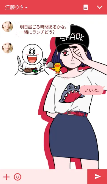 [LINE着せ替え] GIRL ＆ SHARKの画像3
