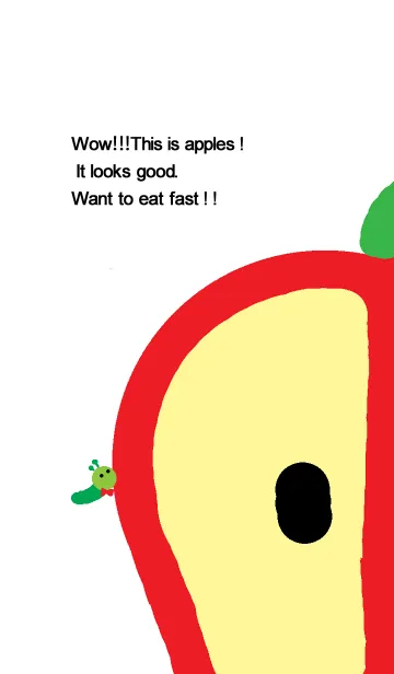 [LINE着せ替え] あお虫とりんごの画像1