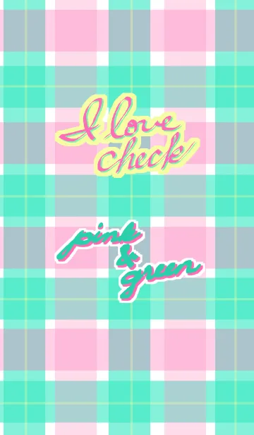 [LINE着せ替え] I love check. pinkgreenの画像1