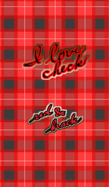 [LINE着せ替え] I love check. red and brackの画像1