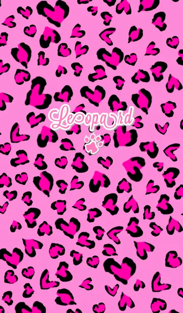 [LINE着せ替え] ♥ペア♥Heart leopard pink versionの画像1