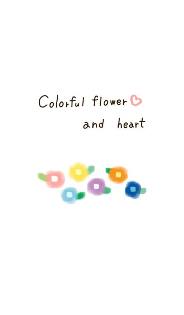 [LINE着せ替え] Colorful flower and heartの画像1