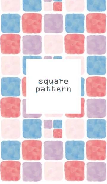 [LINE着せ替え] 四角パターン14-水彩画-の画像1