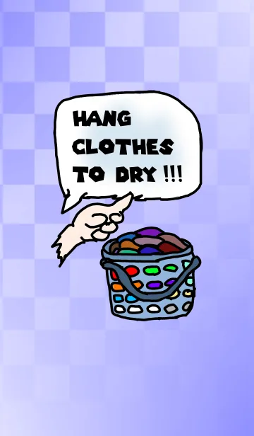 hang clothes to dryの着せ替えメイン画像