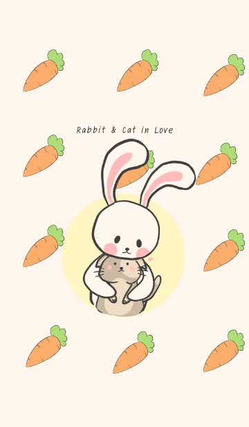 [LINE着せ替え] Rabbit and Cat in Love.の画像1