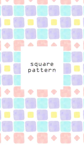 [LINE着せ替え] 四角パターン17-水彩画-の画像1