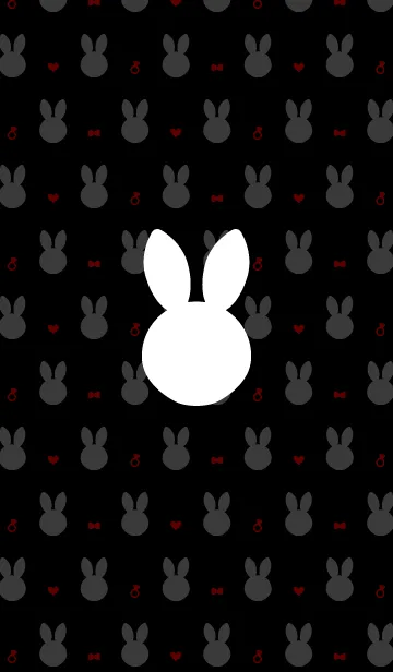 [LINE着せ替え] RABBIT PATTERN -black-の画像1