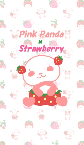ぴんくパンダとイチゴのLINE着せ替え