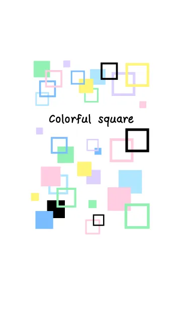 [LINE着せ替え] カラフル四角3の画像1