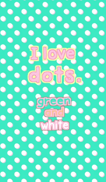 [LINE着せ替え] I love dots. green and whiteの画像1