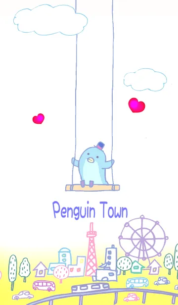 [LINE着せ替え] ペンギンタウンの画像1
