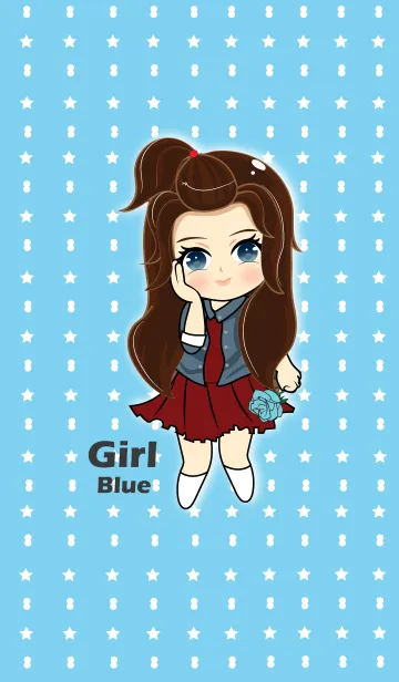 [LINE着せ替え] Girl-Blueの画像1