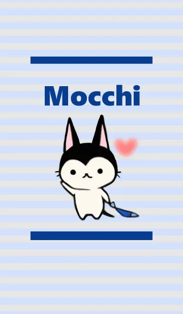 [LINE着せ替え] おとぼけ猫のもっち （あお）の画像1