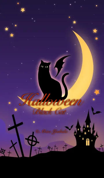 Halloween Black CatのLINE着せ替え