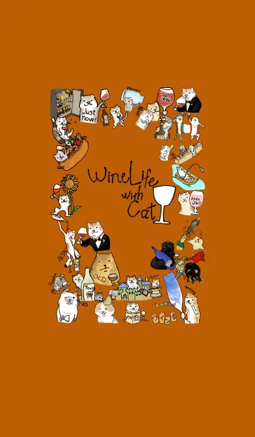 [LINE着せ替え] 猫とワインの画像1