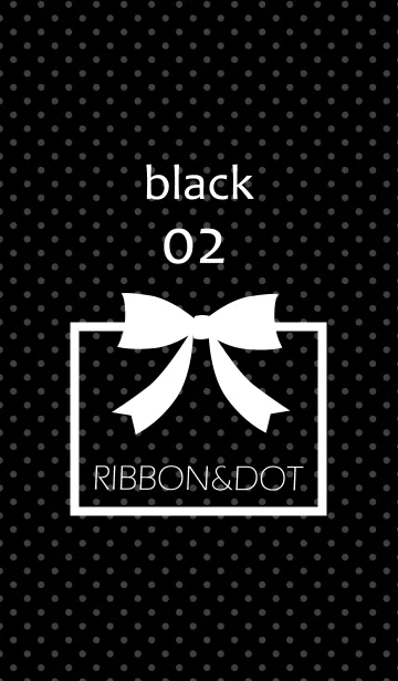 [LINE着せ替え] リボン＆ドット/ブラック 02の画像1
