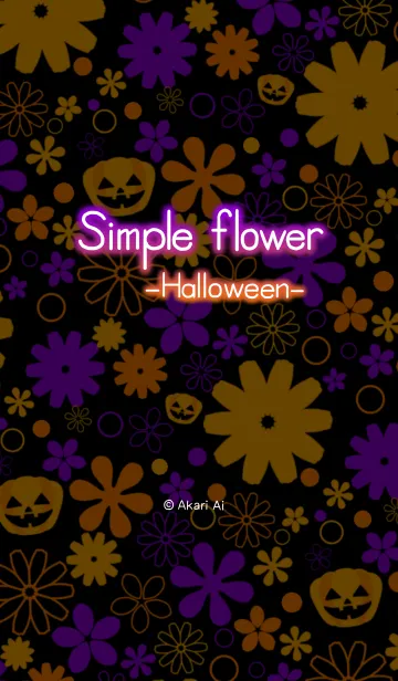 [LINE着せ替え] Simple flower -Halloween-の画像1