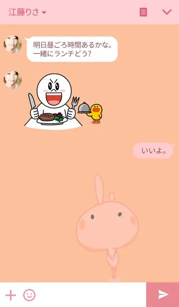 [LINE着せ替え] Rabbit (staring-1)の画像3