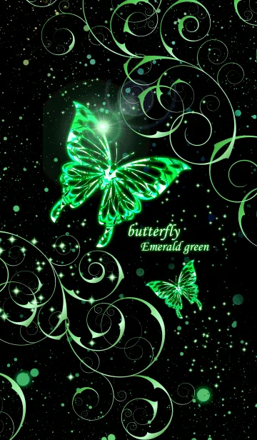 [LINE着せ替え] butterfly emerald greenの画像1