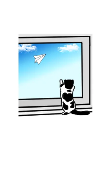 [LINE着せ替え] 猫と紙飛行機と空の画像1