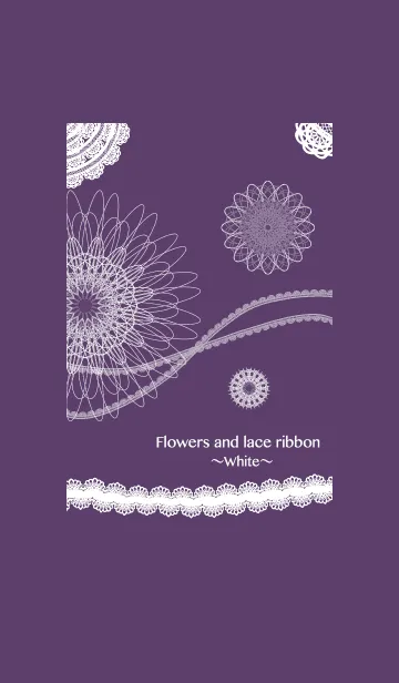 [LINE着せ替え] お花とリボンレース-ホワイト-の画像1