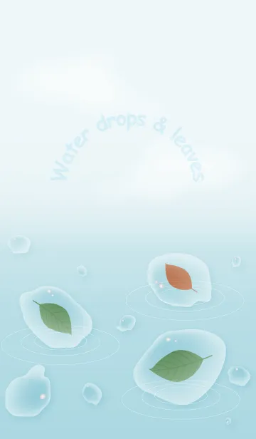 [LINE着せ替え] Water drops ＆ leavesの画像1