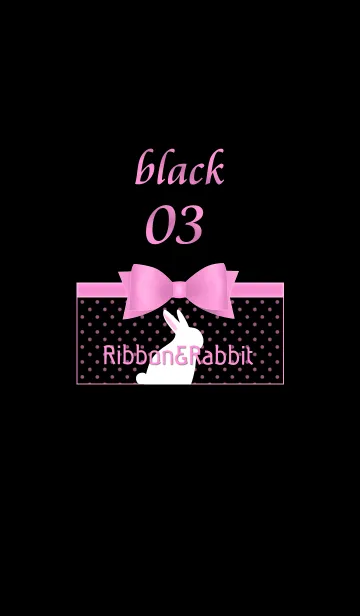 [LINE着せ替え] リボン＆うさぎ/ブラック 03の画像1