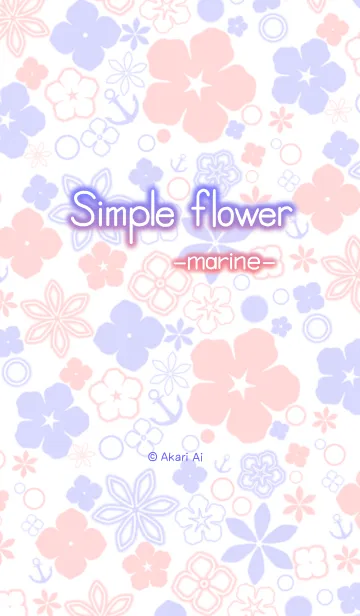 [LINE着せ替え] Simple flower -marine-の画像1