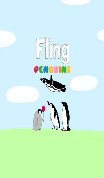 [LINE着せ替え] 空を飛ぶペンギンの画像1