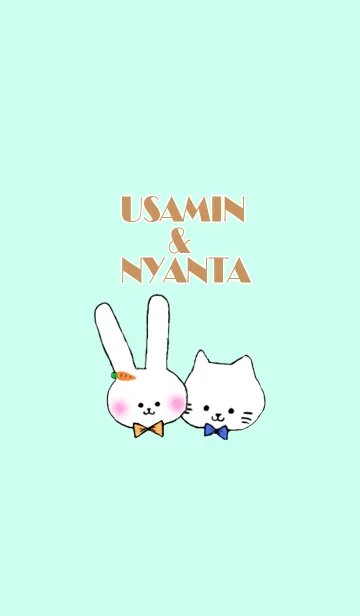 [LINE着せ替え] うさみんとにゃんたの画像1