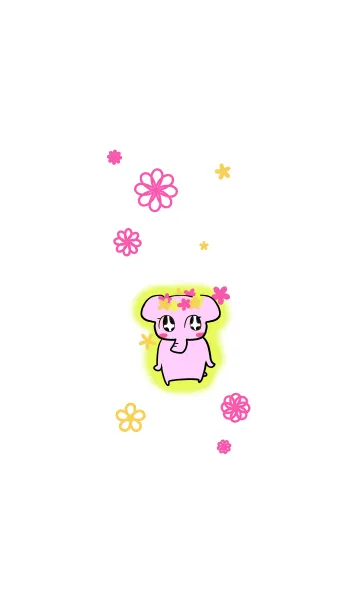 ピンクのぞうの着せ替えメイン画像
