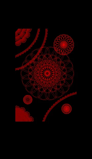 お花とリボンレース-レッド-の着せ替えメイン画像