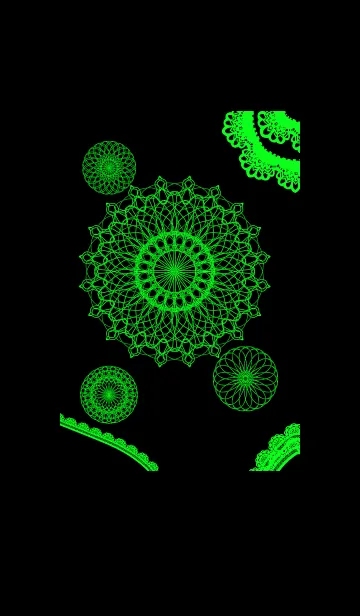 お花とリボンレース-グリーン-の着せ替えメイン画像