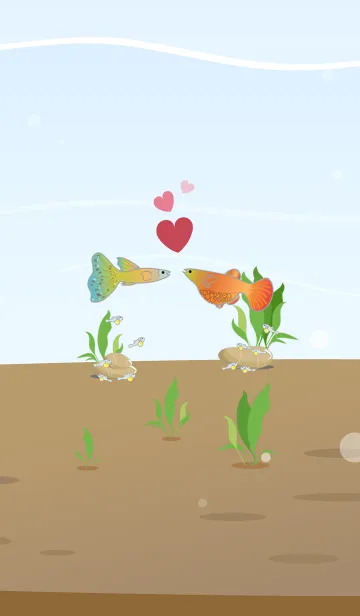 クジャクの魚の一家の着せ替えメイン画像