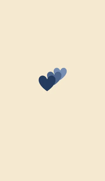 [LINE着せ替え] ♥ペア♥Beige ＆ navy ＆ heartの画像1