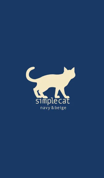 [LINE着せ替え] simple cat navy＆beigeの画像1