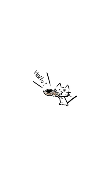 [LINE着せ替え] キューブの顔猫の純粋な白のテーマ 2の画像1