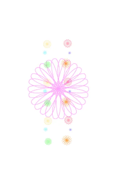 お花とリボンレース-カラフル-の着せ替えメイン画像