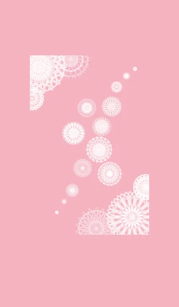 [LINE着せ替え] お花とリボンレース-ホワイト2-の画像1