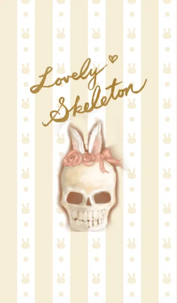 [LINE着せ替え] かわいい♡スケルトン - ベージュver.の画像1