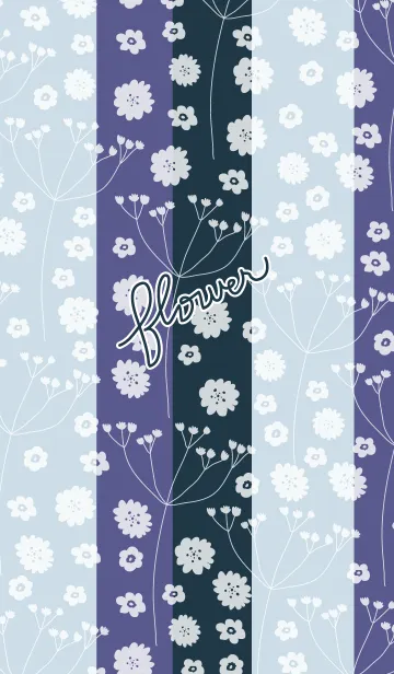ストライプお花のLINE着せ替え