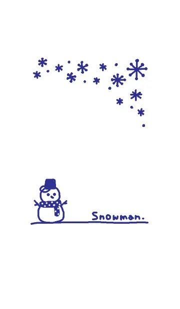 [LINE着せ替え] SNOWMAN white*blueの画像1