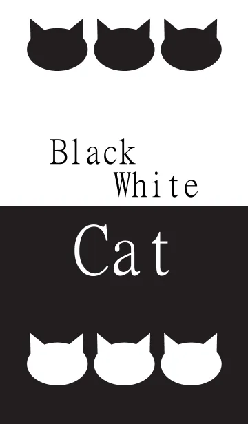 [LINE着せ替え] Black White Catの画像1