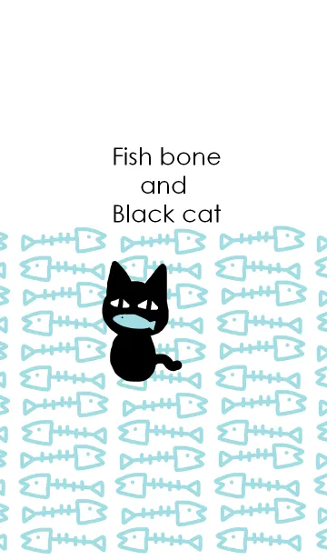 [LINE着せ替え] Fish bone and Black catの画像1