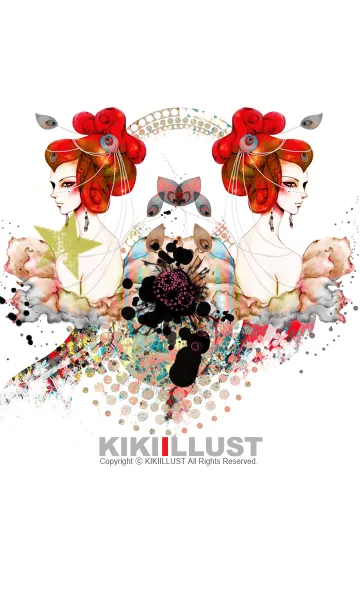 [LINE着せ替え] Red peahen twins.の画像1