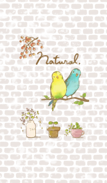 [LINE着せ替え] Natural* 花と鳥の画像1