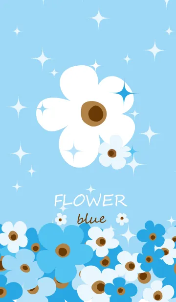 [LINE着せ替え] Powerful Blue Flowersの画像1