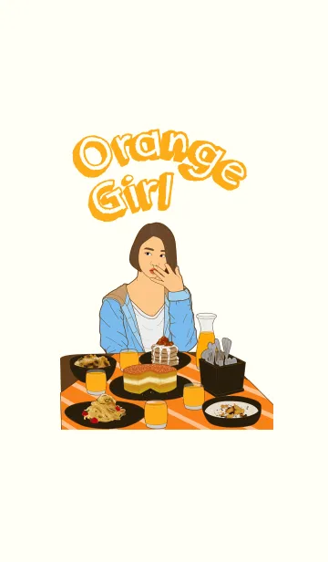 [LINE着せ替え] Brie: Orange Girlの画像1